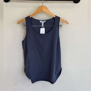 NWT SPANX Casual Fridays Curved Hem Tank Dark Storm Size Large